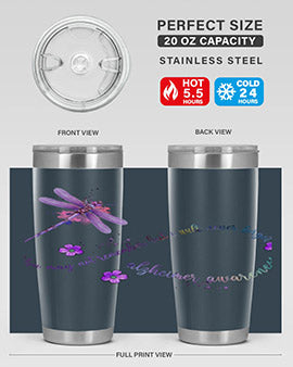 Alzheimer Awareness Dragonfly Remember 1#- alzheimers- Tumbler