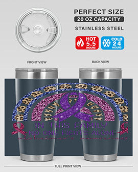 Alzheimer Awareness Purple Rainbow 2#- alzheimers- Tumbler