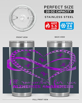 AlzheimerS Awareness Heart Infinity 14#- alzheimers- Tumbler