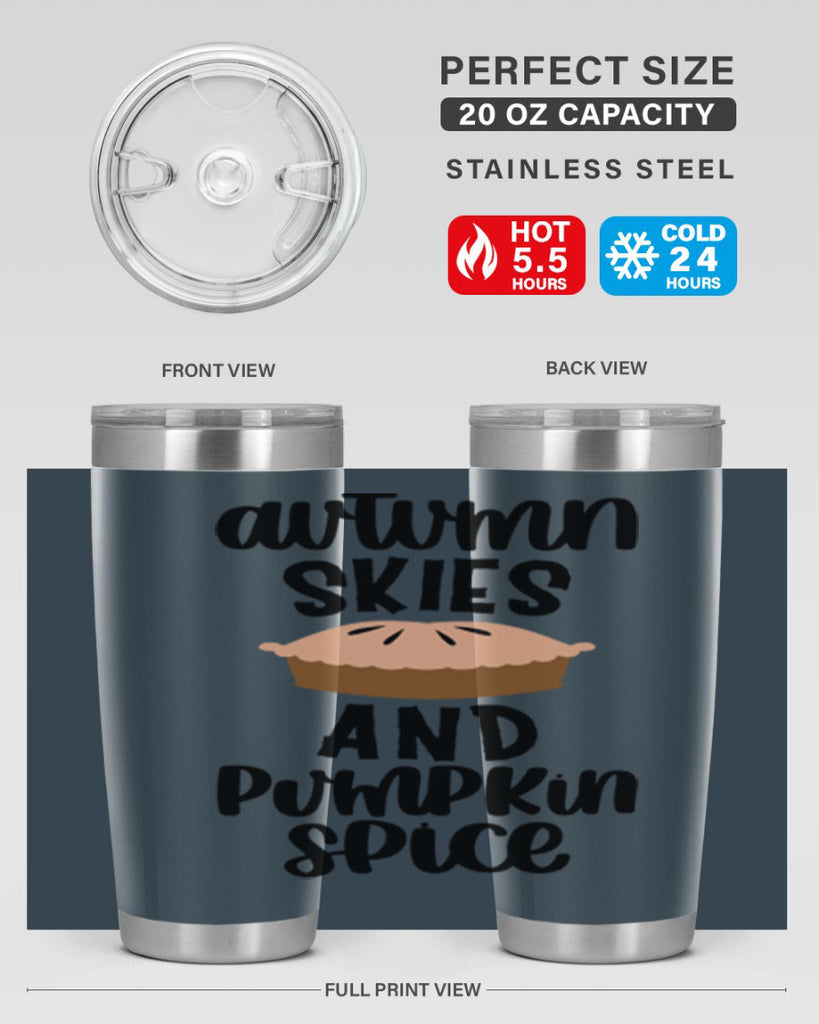 Autumn Skies And Pumpkin Spice 477#- fall- Tumbler