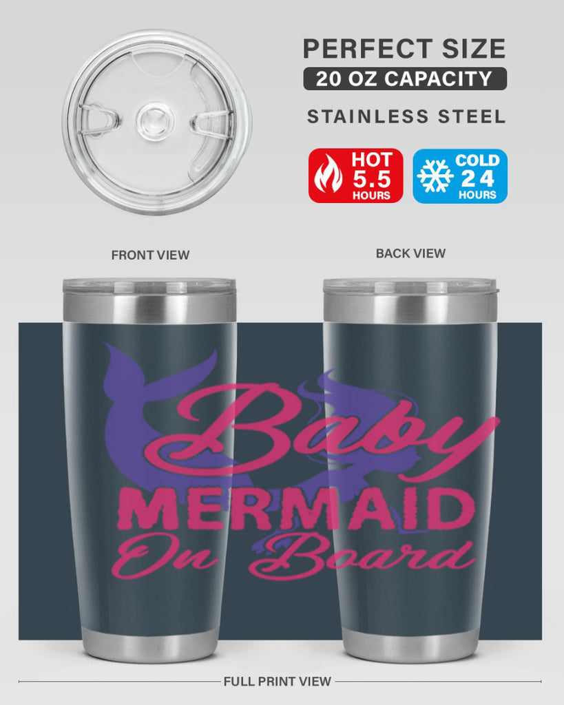 Baby Mermaid On Board 24#- mermaid- Tumbler