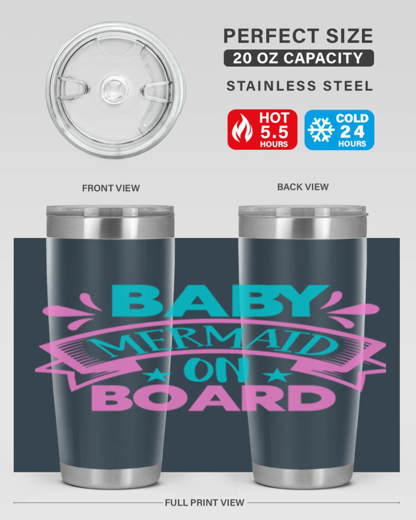 Baby Mermaid On Board 27#- mermaid- Tumbler