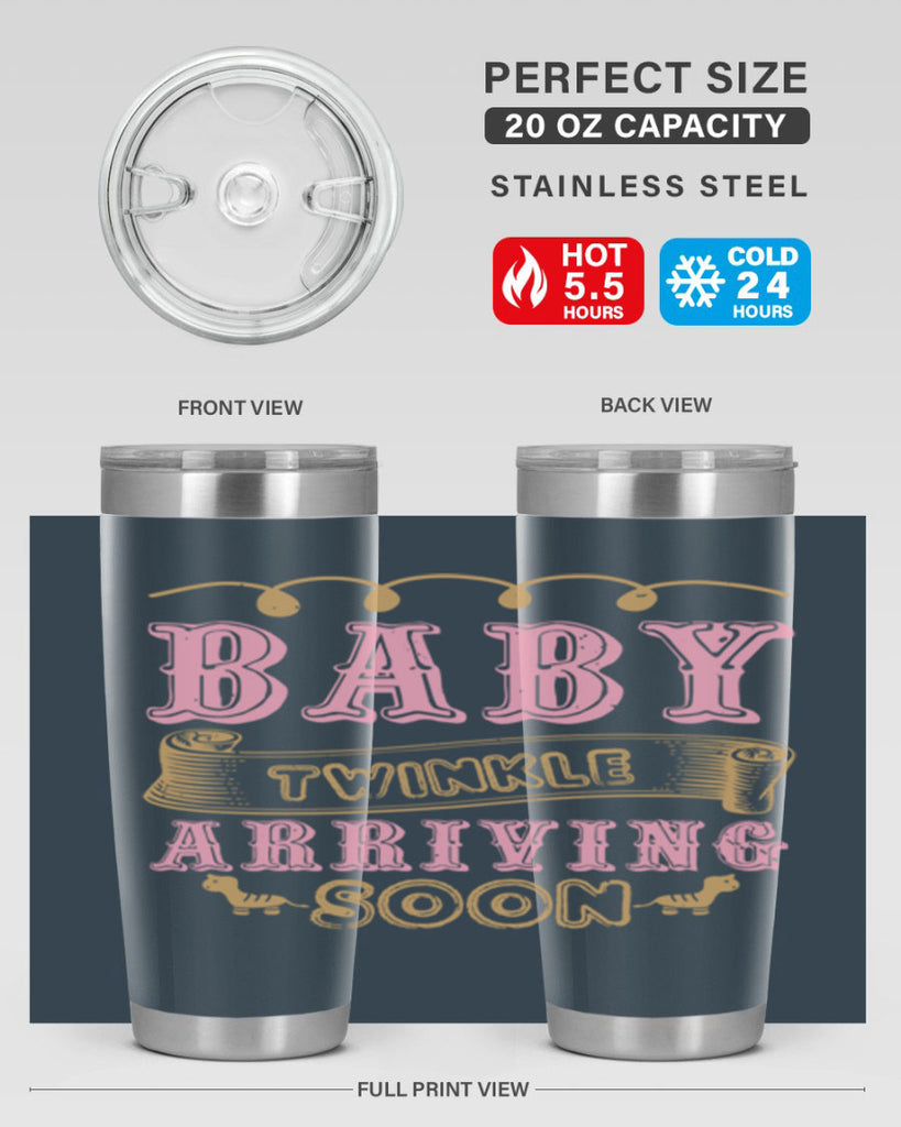 Baby Rwinkle arriving soon Style 48#- baby shower- tumbler