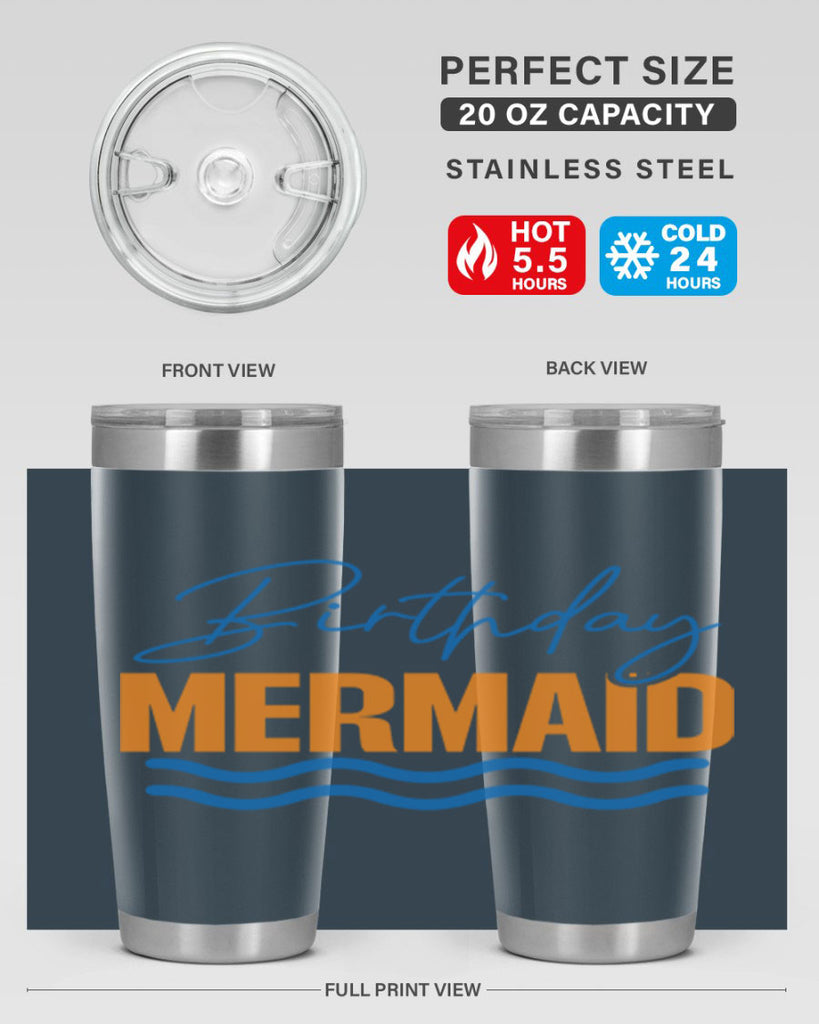 Birthday Mermaid 73#- mermaid- Tumbler