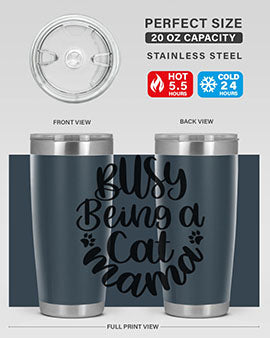 Busy Being A Cat Mama Style 80#- cat- Tumbler