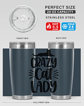 Crazy Cat Lady Style 92#- cat- Tumbler