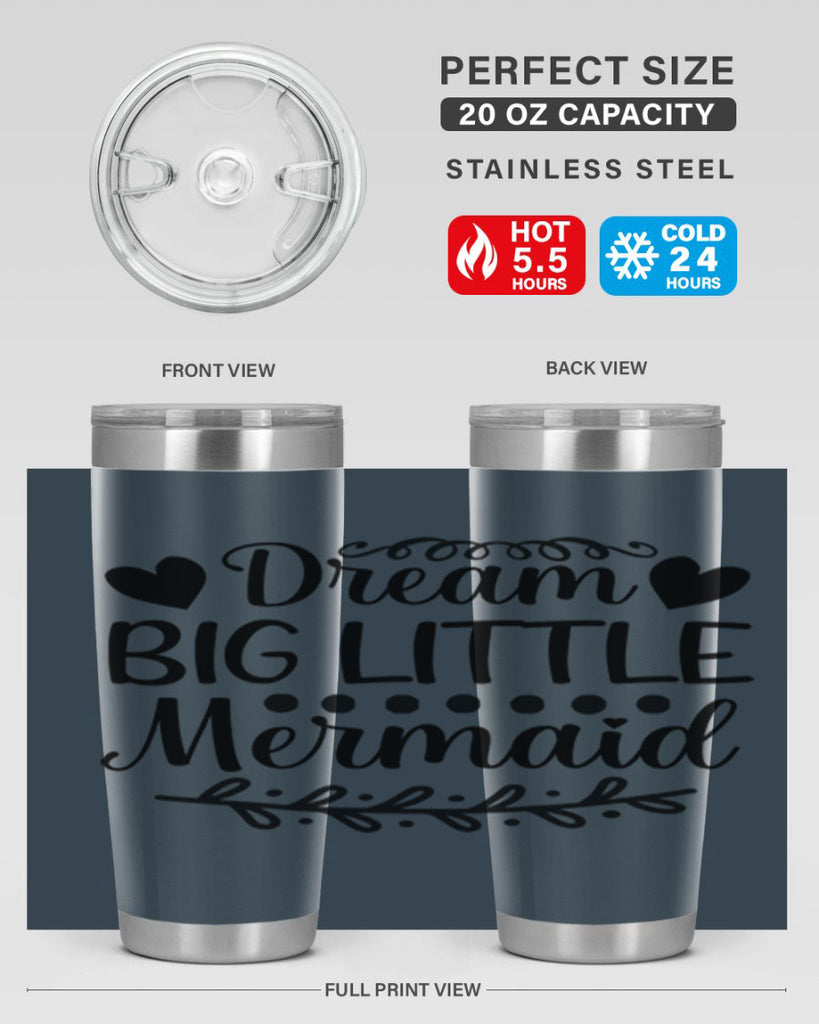 Dream big little mermaid 124#- mermaid- Tumbler