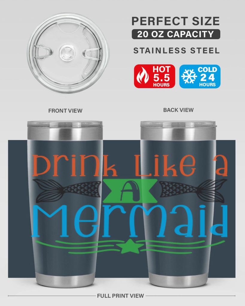 Drink Like A Mermaid 146#- mermaid- Tumbler