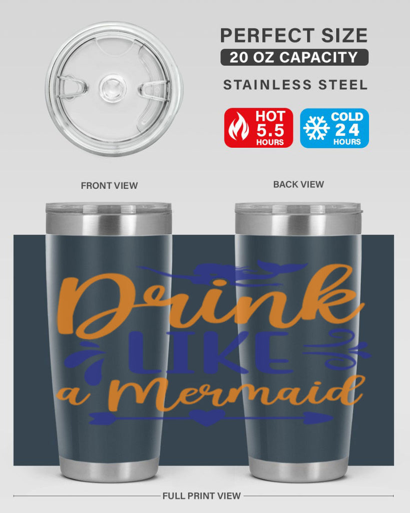 Drink Like a Mermaid 137#- mermaid- Tumbler