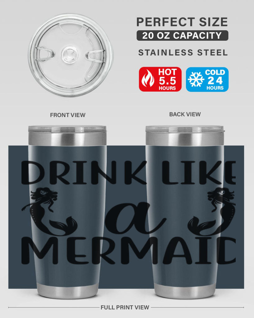 Drink like a mermaid 148#- mermaid- Tumbler