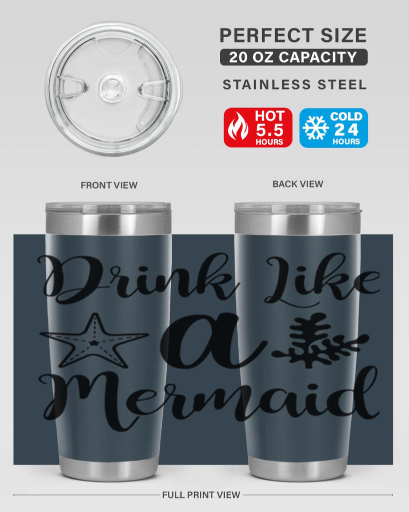 Drink like a mermaid 149#- mermaid- Tumbler