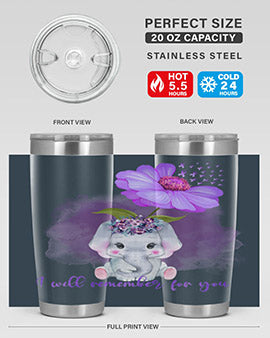 Elephan Sunflower AlzheimerS Awareness 131#- alzheimers- Tumbler