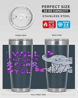 Elephant I Will Remember For You 132#- alzheimers- Tumbler