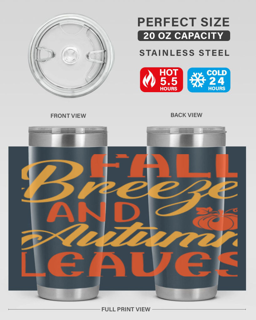 Fall Breeze and Autumn Leaves 92#- fall- Tumbler