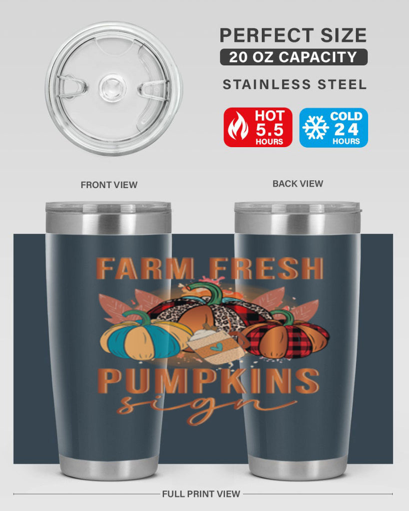 Farm Fresh Pumpkins Sign 175#- fall- Tumbler