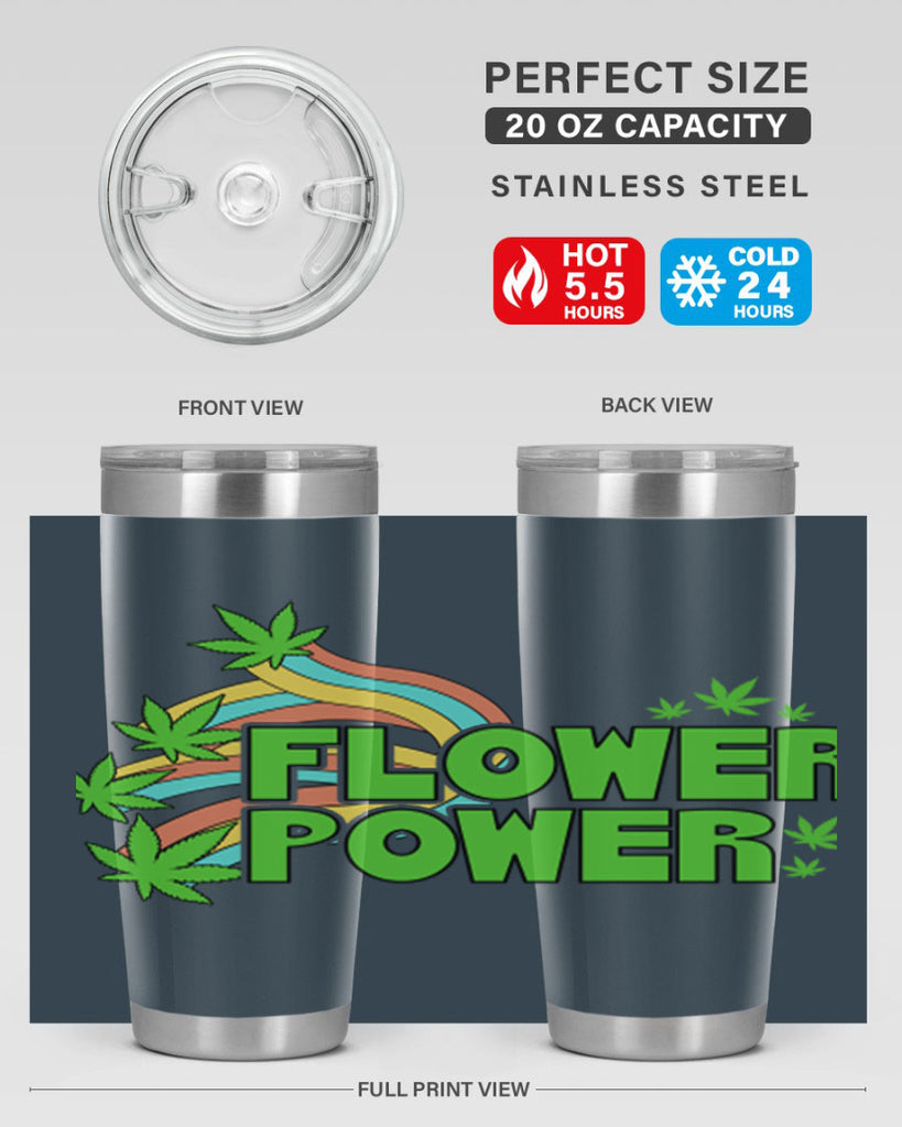 Flower Power Cannabis leaf 86#- marijuana- Tumbler