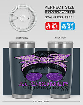 Girl Warrior Alzheimer Awareness 153#- alzheimers- Tumbler