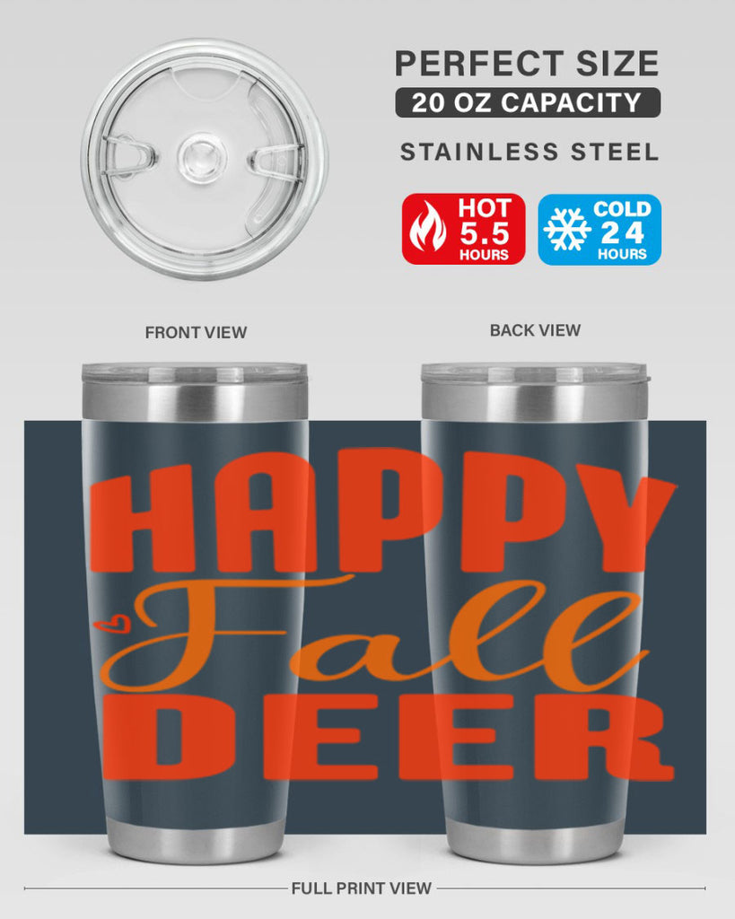 Happy Fall Deer Design 218#- fall- Tumbler