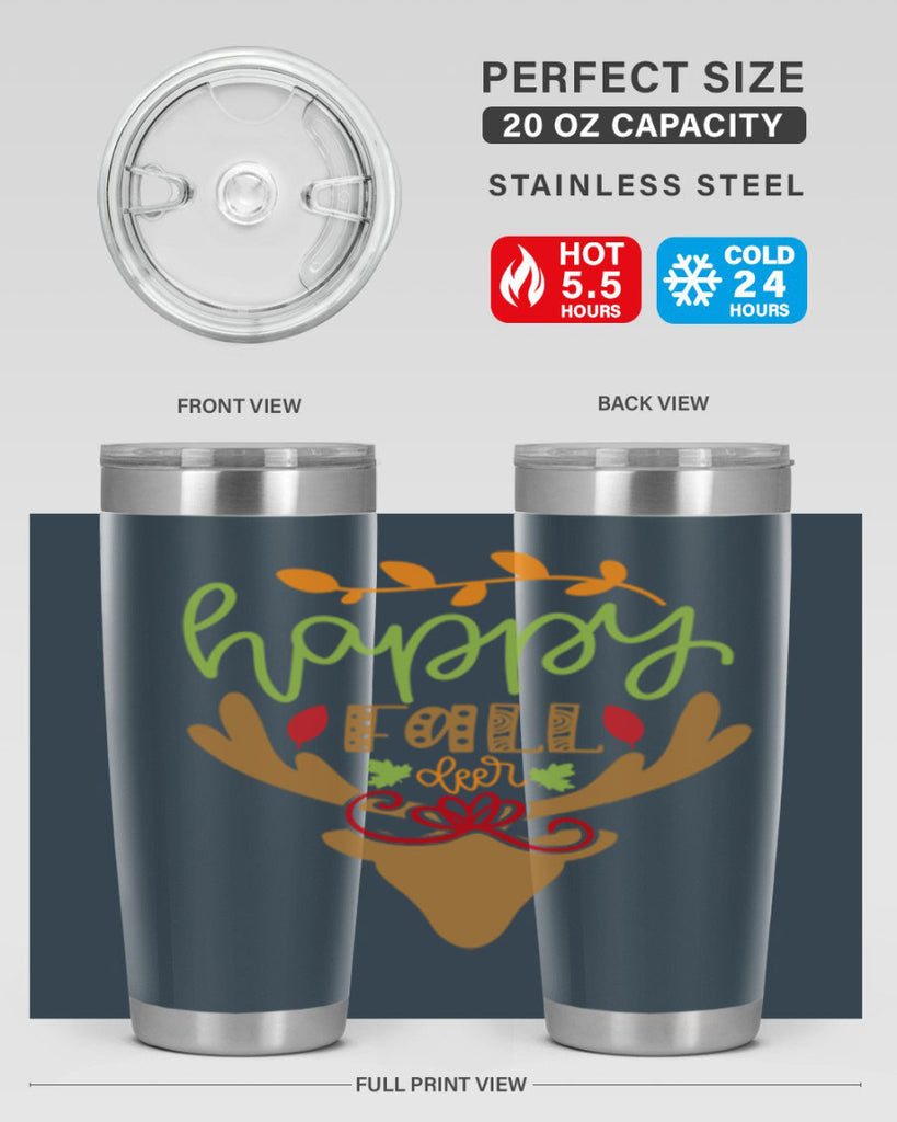 Happy Fall deer 219#- fall- Tumbler