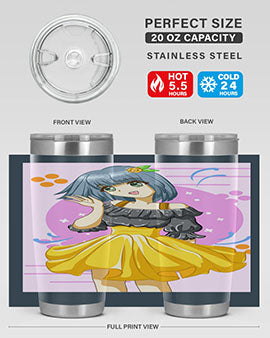 Happy and funny girl with black yellow dress in summer 41#- anime- Tumbler