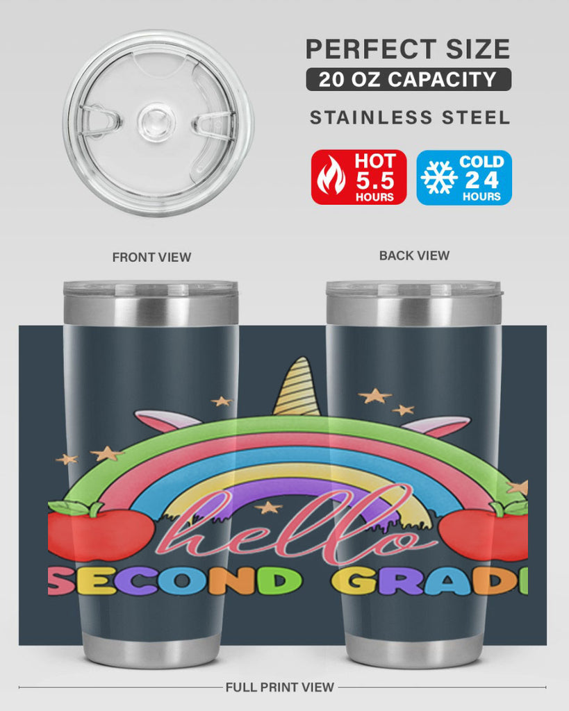 Hello 2nd Grade Unicorn Rainbow 13#- second grade- Tumbler