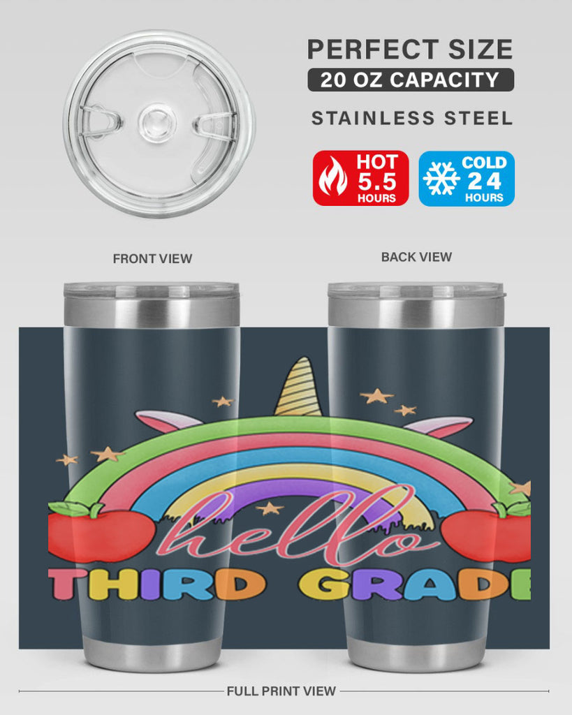 Hello 3rd Grade Unicorn Rainbow 13#- 3rd grade- Tumbler