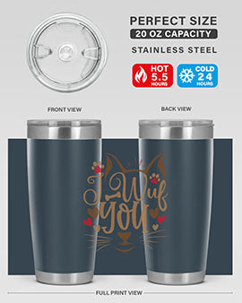 I Wuf You Style 16#- cat- Tumbler