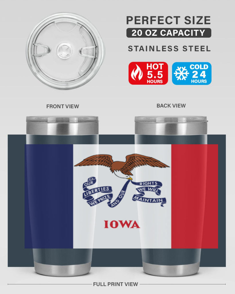 Iowa 37#- Us Flags- Tumbler