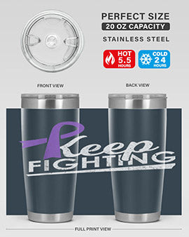 Keep Fighting Alzheimers Epilepsy Warrior Awareness Ribbon 189#- alzheimers- Cotton Tank