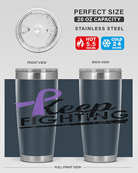 Keep Fighting Alzheimers Epilepsy Warrior Awareness Ribbon 190#- alzheimers- Tumbler