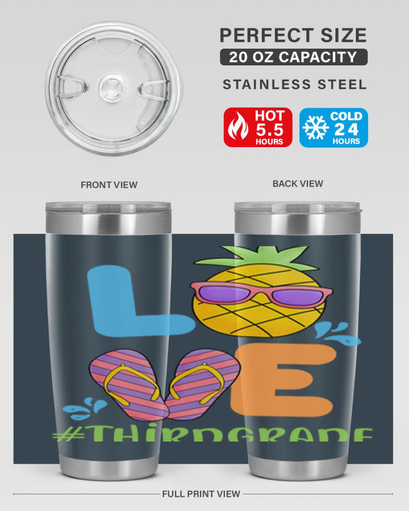 LOVE 3rd Grade Summer Pineapple 17#- 3rd grade- Tumbler