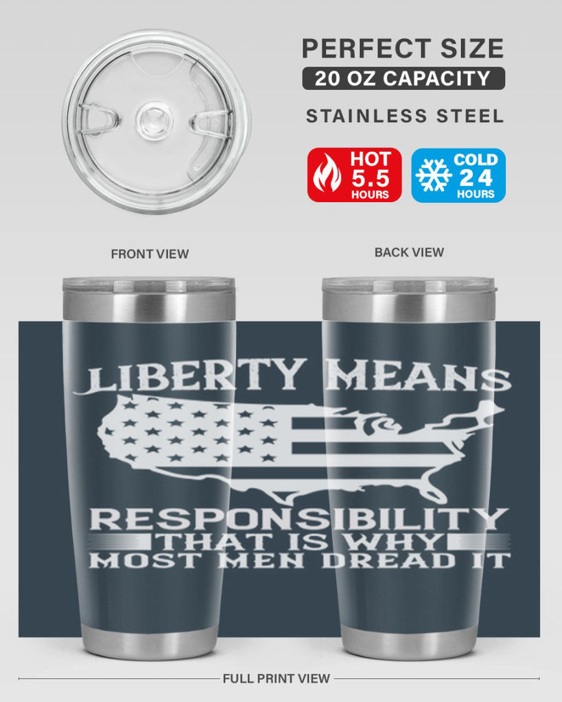 Liberty means responsibility That is why most men dread it Style 130#- Fourt Of July- Tumbler