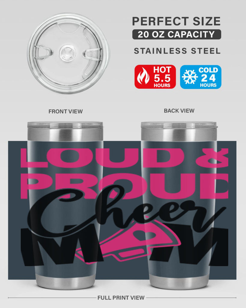 Loud Proud Cheer mom 765#- cheer- Tumbler