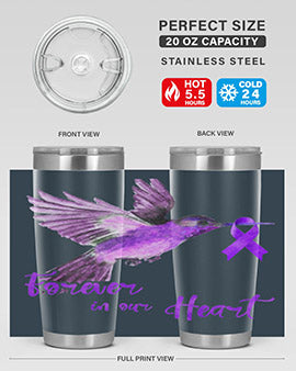 No One Figh Alone Ribbon Alzheimer 201#- alzheimers- Tumbler