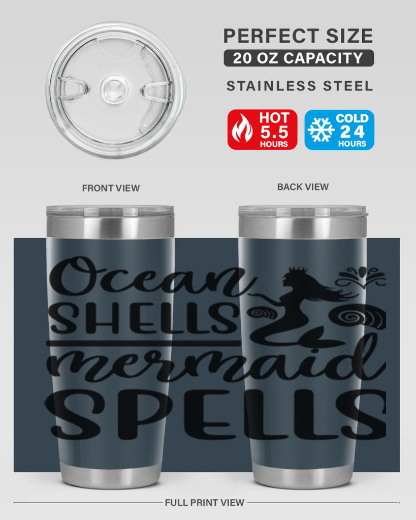 Ocean shells mermaid spells 522#- mermaid- Tumbler