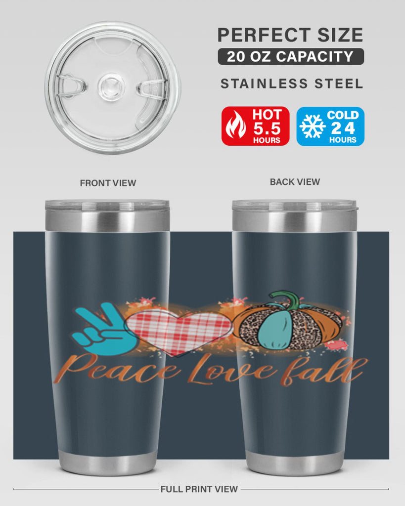 Peace Love Fall 466#- fall- Tumbler