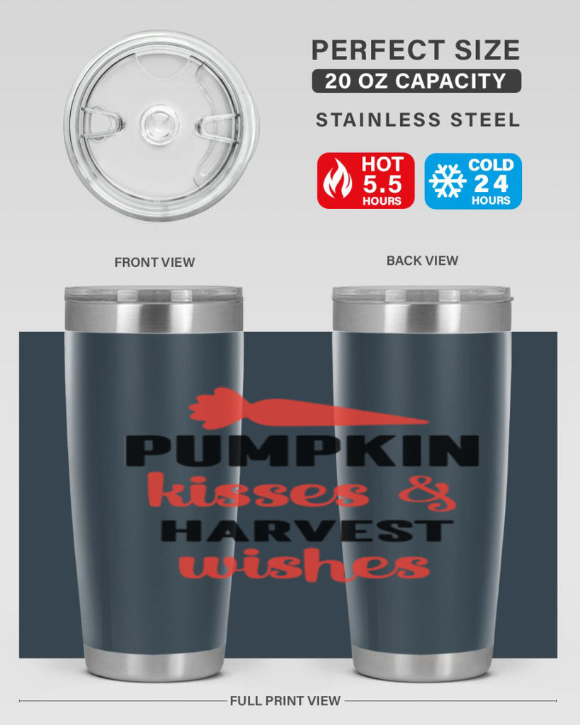 Pumpkin kisses harvest wishes 524#- fall- Tumbler