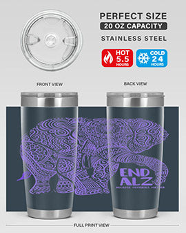 Purple Elephant Alzheimer Awareness 210#- alzheimers- Tumbler