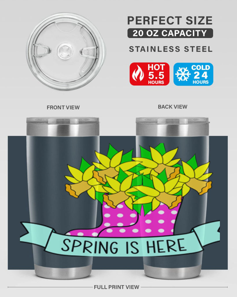 Spring is here daffodil rainboots442#- spring- Tumbler