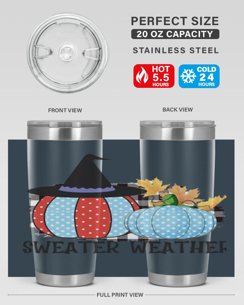 Sweater Weather Pumpkin Gnome 586#- fall- Tumbler