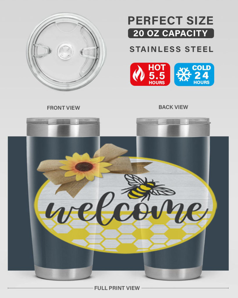 Welcome Bee and hive Mockup566#- spring- Tumbler