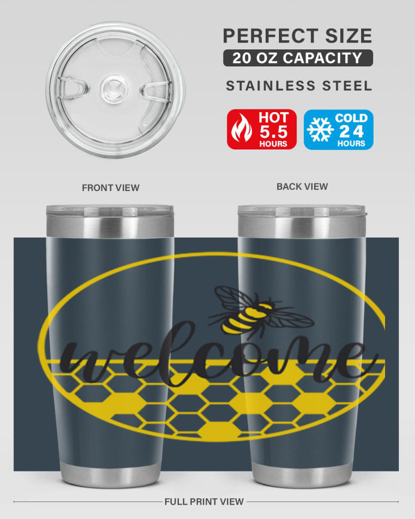 Welcome Bee and hive567#- spring- Tumbler