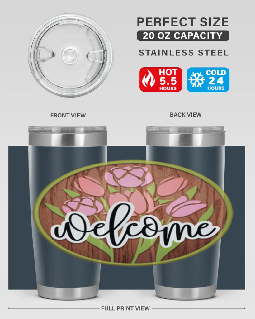 Welcome flowers bouquet Mockup570#- spring- Tumbler