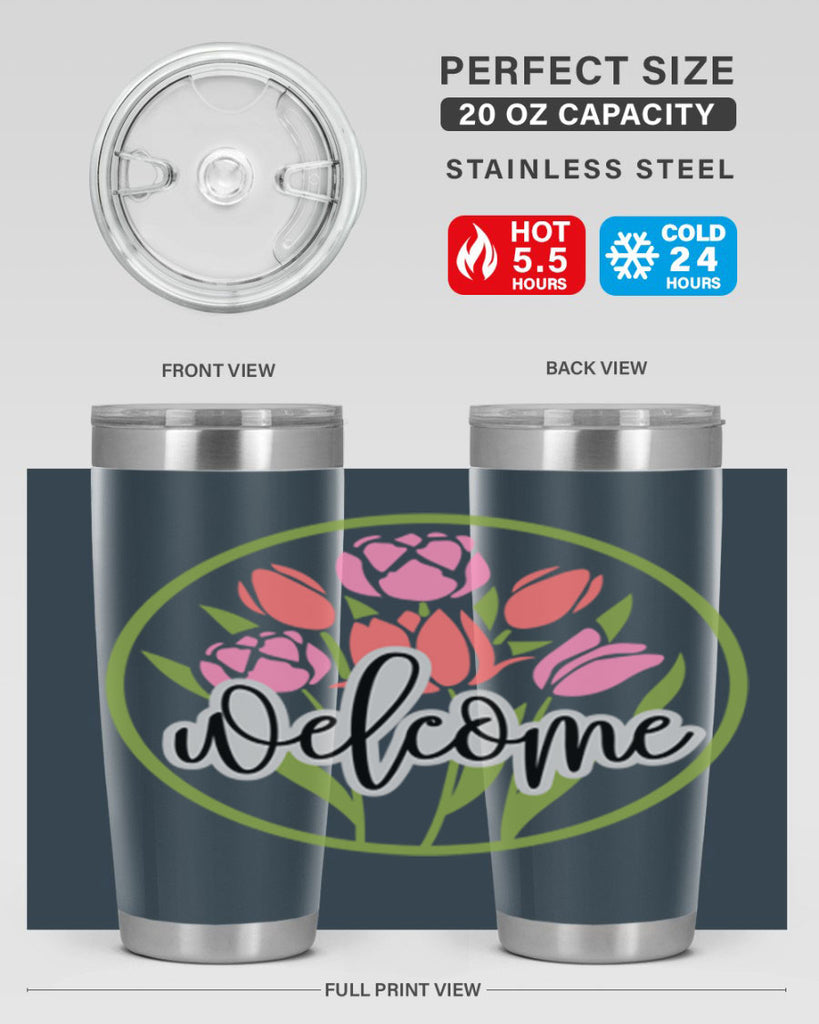 Welcome flowers bouquet571#- spring- Tumbler