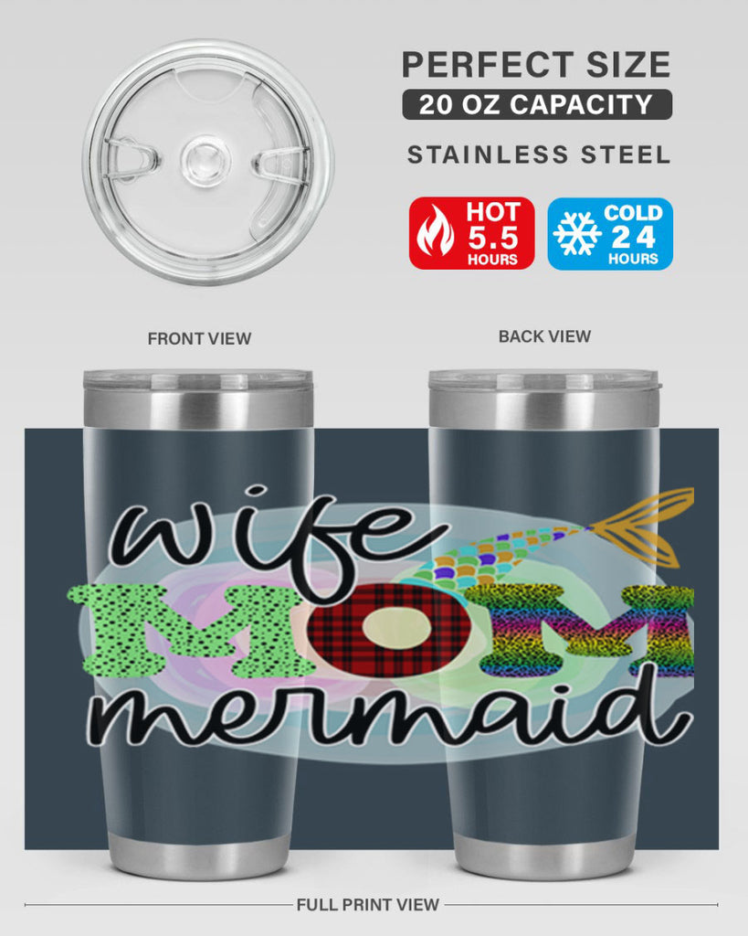 Wife Mom Mermaid 674#- mermaid- Tumbler