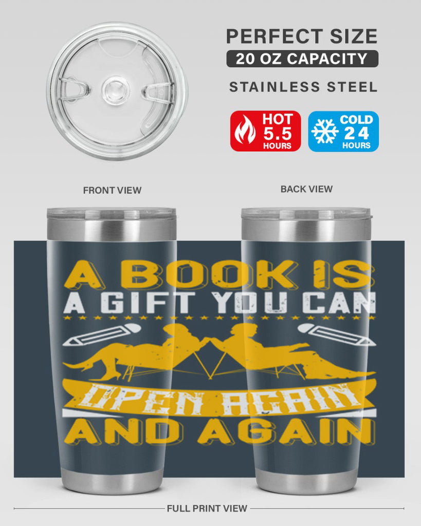 a book is a gift you can open again and again 80#- reading- Tumbler