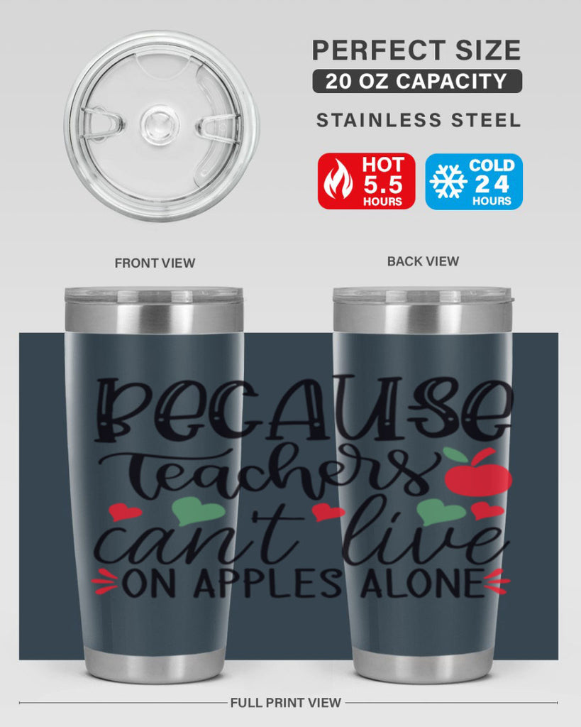 because teachers cant live on apples alone Style 192#- teacher- tumbler