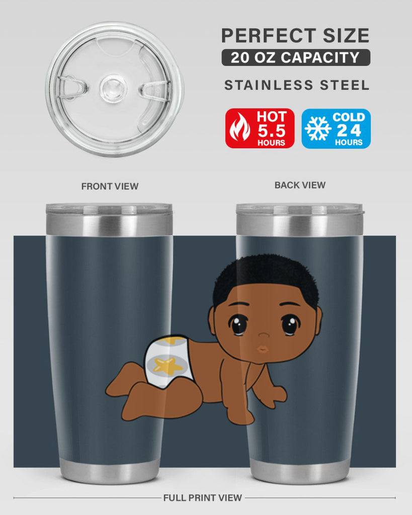 black baby boy 3#- black men - boys- tumbler