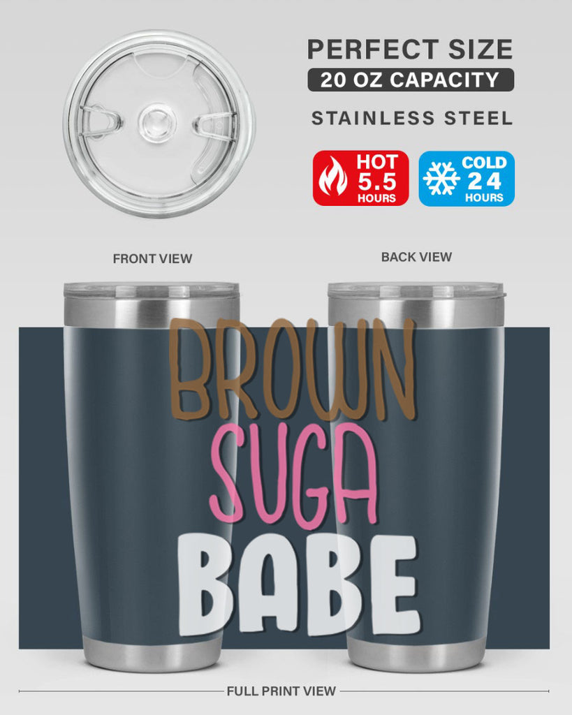 brown suga babe 190#- black words phrases- Cotton Tank