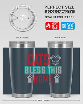 cats bless this home Style 36#- cat- Tumbler
